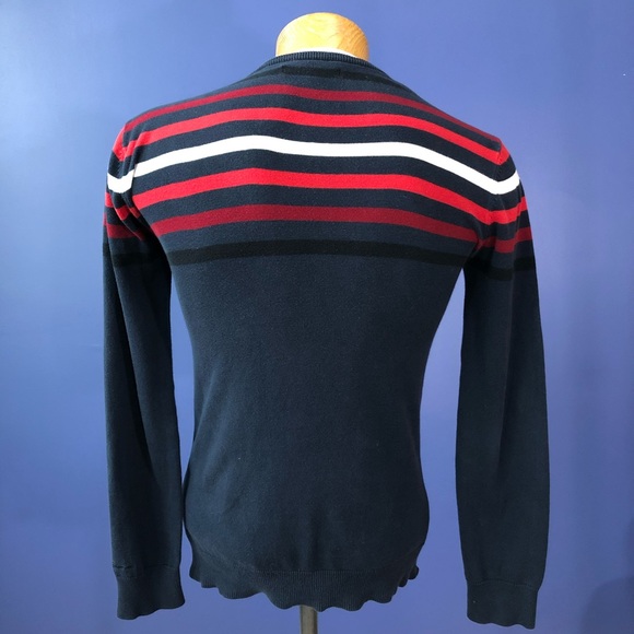 Ben Sherman Retro Small Cotton Sweater Blue Red - Picture 5 of 5